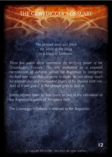 THE GRAVEDIGGER'S OSSUARY Confrontation artefact card