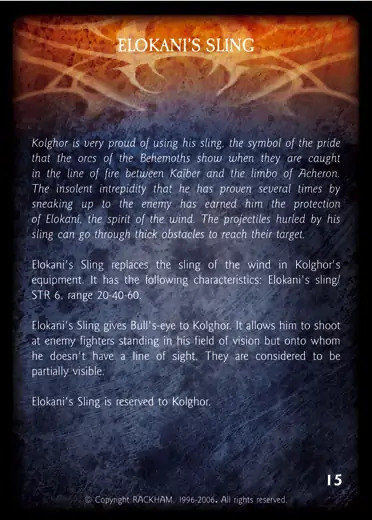 ELOKANI'S SLING Confrontation artefact card