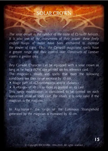 SOLAR CROWN Confrontation artefact card