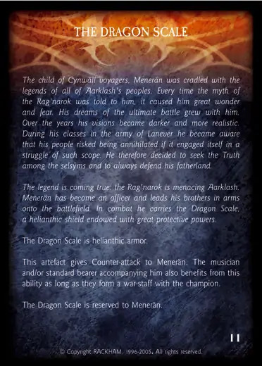 THE DRAGON SCALE Confrontation artefact card