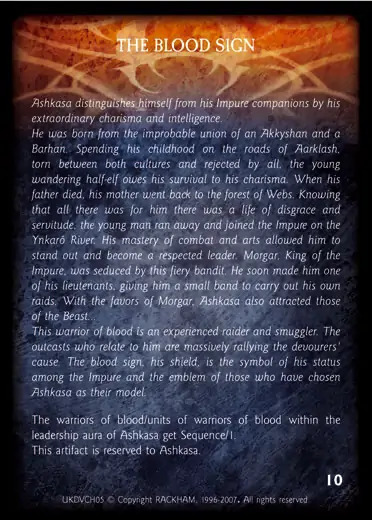THE BLOOD SING Confrontation artefact card