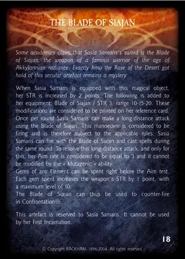 The Blade of Saijan Confrontation artefact card