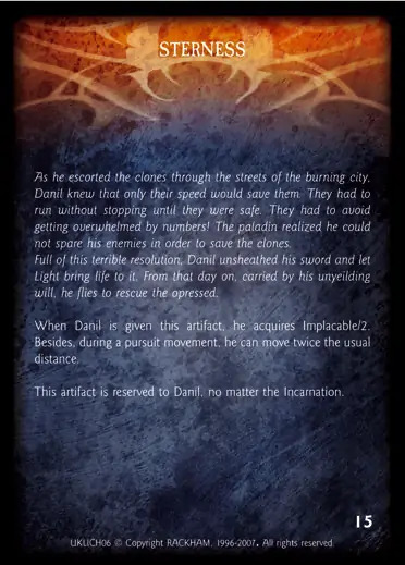 STERNESS Confrontation artefact card