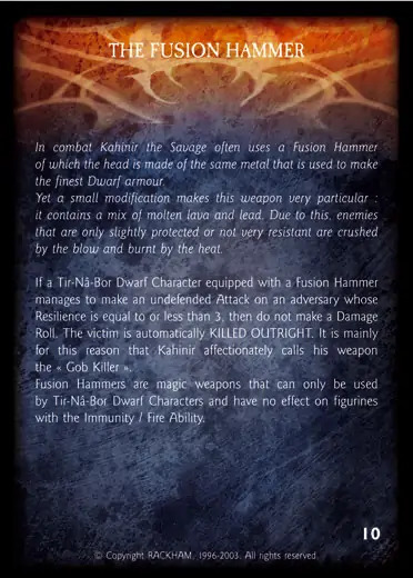 THE FUSION HAMMER Confrontation artefact card