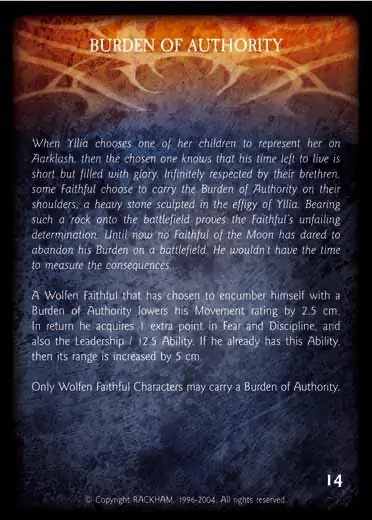 BURDEN OF AUTHORITY Confrontation artefact card