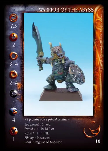 Warrior of the Abyss/Kukri' - 1/1 profile card