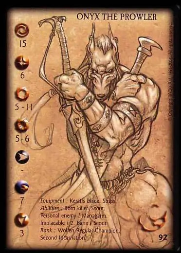 Onyx the prowler, 2nd' - 1/1 profile card