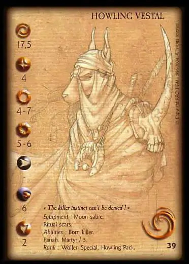 Howling Vestal' - 1/1 profile card