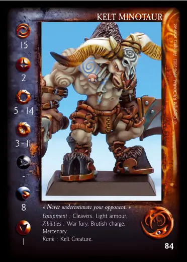 Kelt Minotaur (Mercenary)' - 1/1 profile card