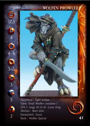 Wolfen Prowler' - 1/4 profile card
