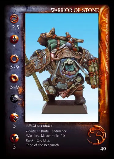 Warrior of Stone (2)' - 1/1 profile card