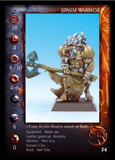 Spasm Warrior' - 1/1 profile card