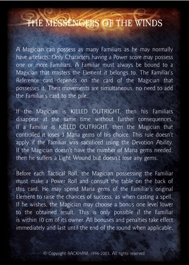 Familiar of Air' - 2/3 profile card