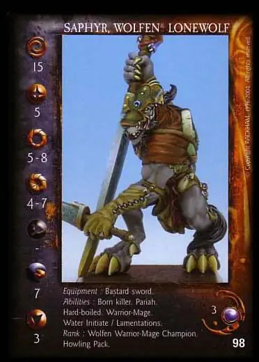Saphyr, lone wolf' - 1/1 profile card