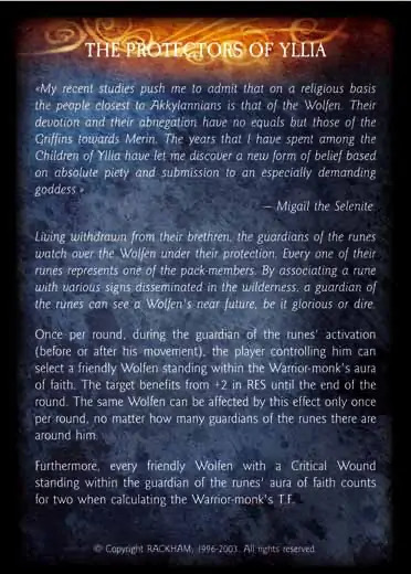 Guardian of the Runes' - 2/2 profile card