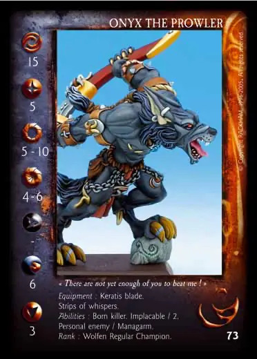 Onyx the prowler' - 1/1 profile card