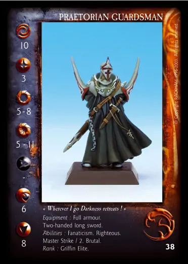 Praetorian Guardsman' - 1/2 profile card