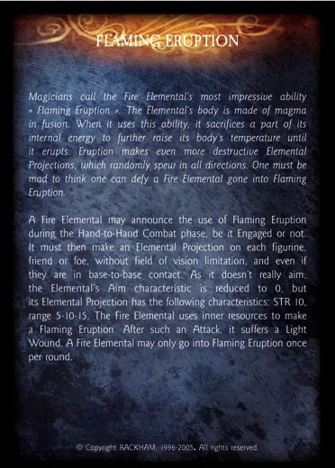 Fire Elemental' - 3/4 profile card