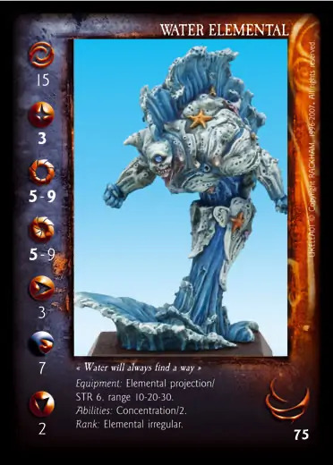 Water Elemental' - 1/2 profile card