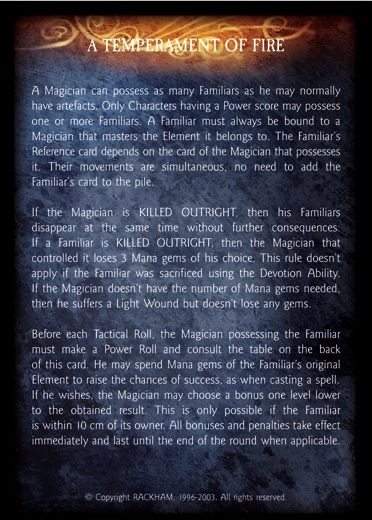 Familiar of Fire' - 2/3 profile card