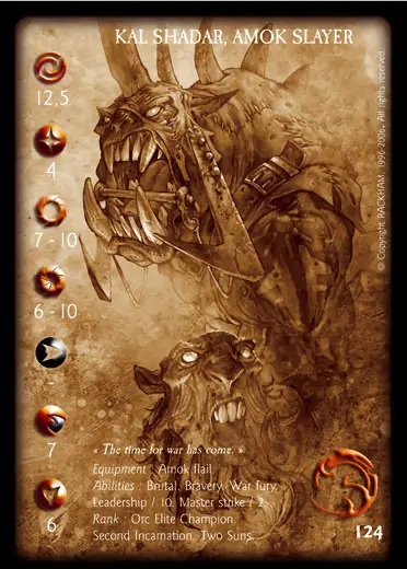 Kal-Shadar, Amok slayer' - 1/2 profile card