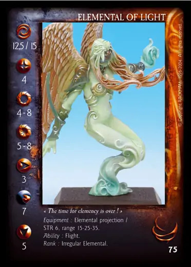 Elemental of Light' - 1/4 profile card