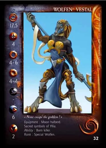 Wolfen Vestal' - 1/2 profile card