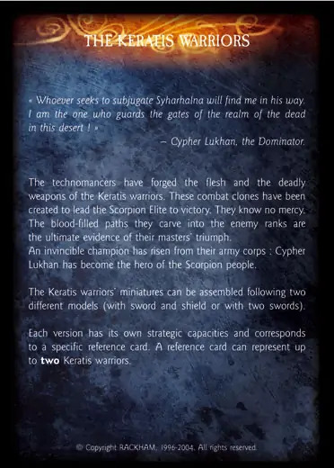 Keratis Warrior (2)' - 2/2 profile card