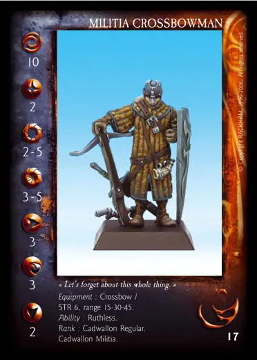 Militia Crossbowman' - 1/1 profile card
