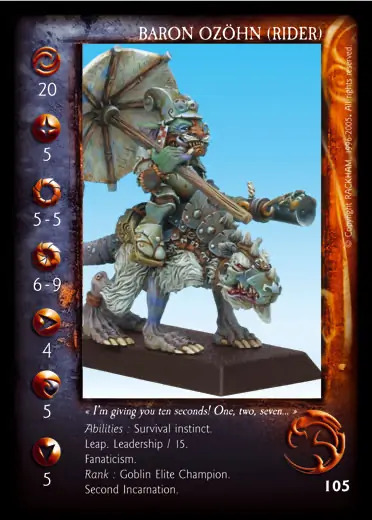 Baron Ozhön, 2nd (mounted)' - 1/3 profile card