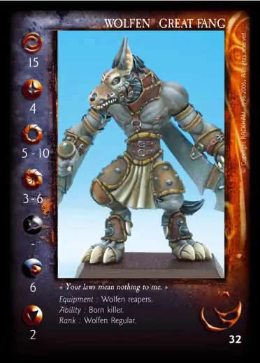 Wolfen Great Fang' - 1/2 profile card