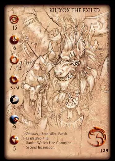 Killyox the exiled, 2nd' - 1/1 profile card