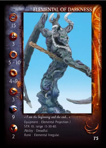 Elemental of Darkness' - 1/1 profile card