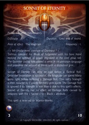 Confrontation spell card SONNET OF ETERNITY