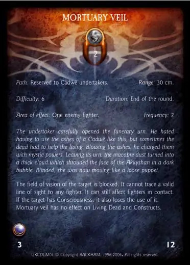 Confrontation spell card MORTARY VEIL