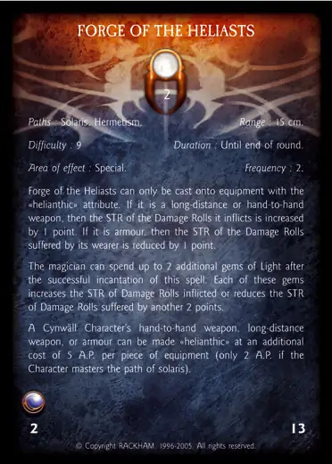 Confrontation spell card FORGE OF THE HELIASTS