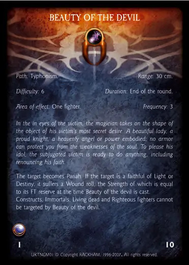 Confrontation spell card BEAUTY OF THE DEVIL