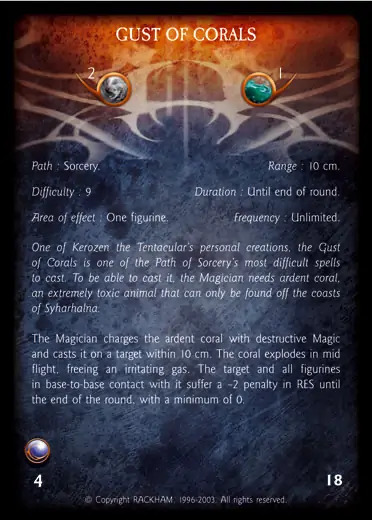 Confrontation spell card GUST OF CORALS