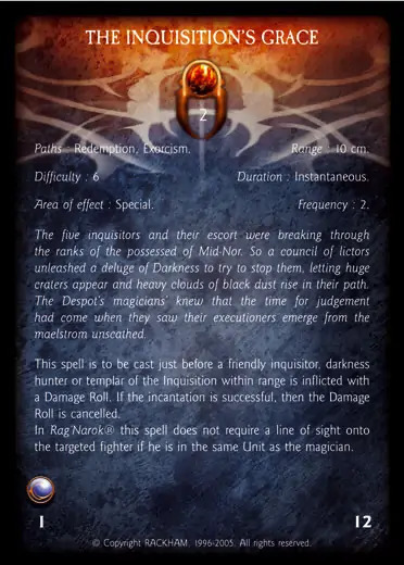 Confrontation spell card THE INQUISITION'S GRACE