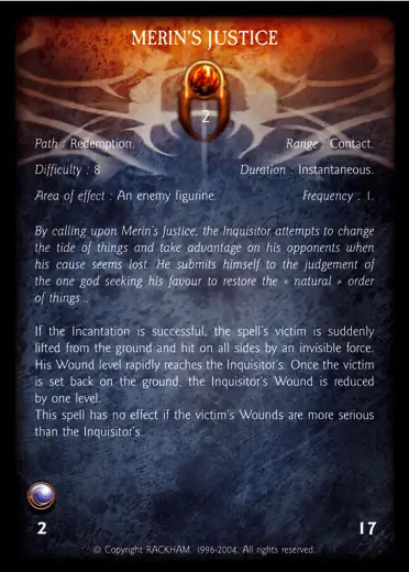 Confrontation spell card MERIN'S JUSTICE