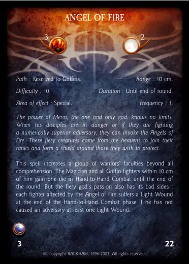 Confrontation spell card ANGEL OF FIRE