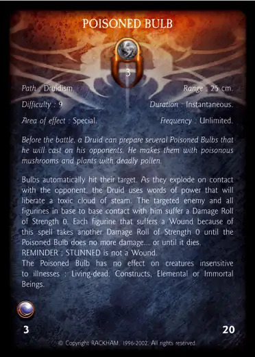 Confrontation spell card POISONED BULB