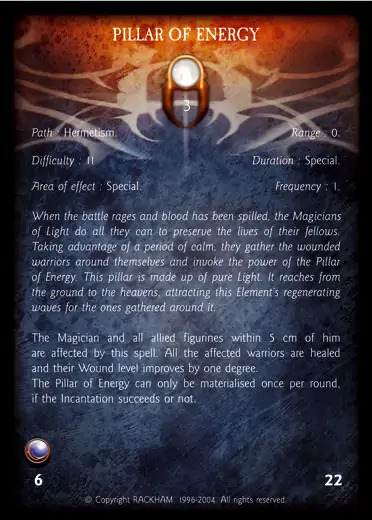 Confrontation spell card PILLAR OF ENERGY