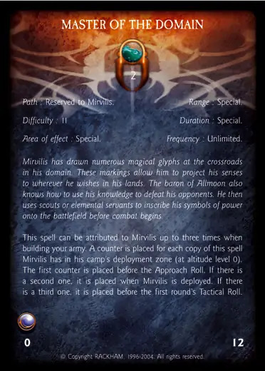 Confrontation spell card MASTER OF THE DOMAIN