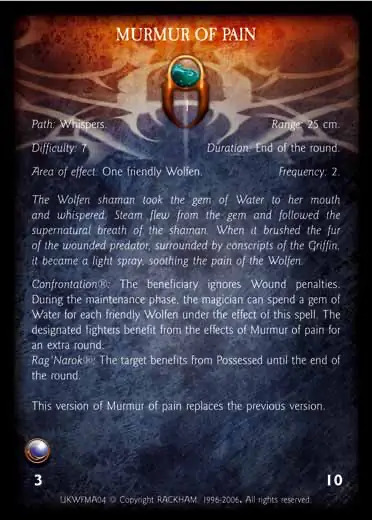 Confrontation spell card MURMUR OF PAIN